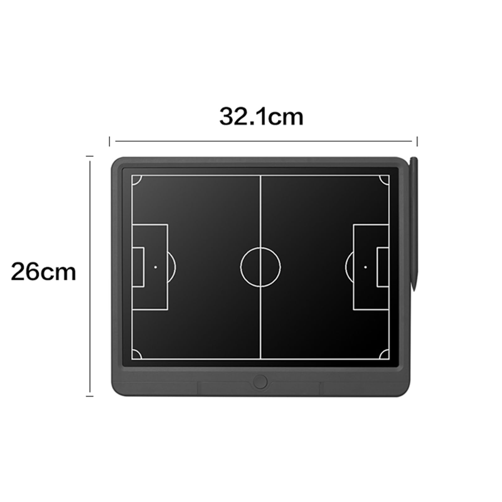 Elektroniczna tablica taktyczna do piłki nożnej 15", LCD do treningu taktycznego, strategii i taktyki, z wyłącznikiem kasowania i blokadą One-Touch i rysikiem stylus do planów gry