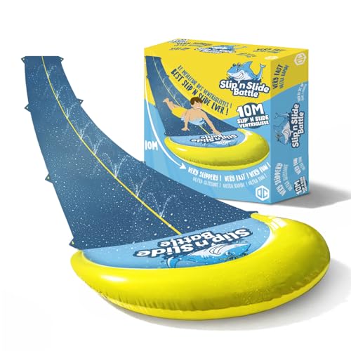 VentriBattle® Officiel | Tapis de Glisse Double Piste | Tuyau d'Arrosage Connectable | 10 mètres...