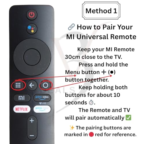 Image of Universal Bluetooth Smart Remote for Mi Android Box & Smart TVs - Compatible with Mi TV 4K 32 /43 inch, 4K PRO, Netflix & Prime Video Buttons (Mi Uni Voice)