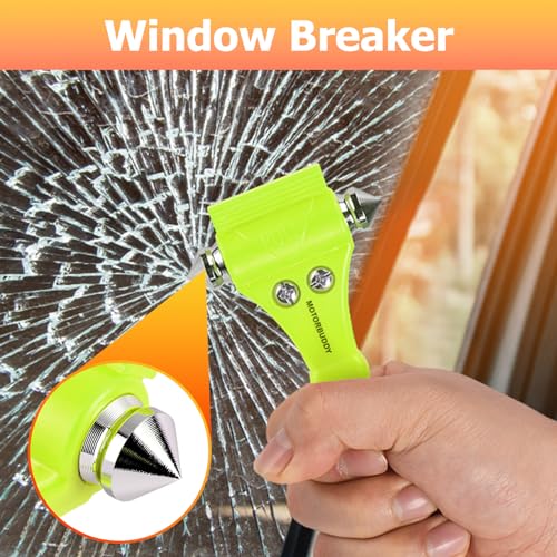 Image of MOTORBUDDY 2-Pack Car Safety Hammer Seatbelt Cutter,Auto Emengency Escape Tool with Windows Glass Breaker, Escape Tool for Car Accidents,Grow in The Dark