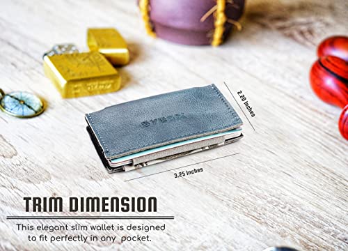 Image of Minimalist Slim Wallet Credit Card Holders - Elastic Small Front Pocket Wallet For Men Women