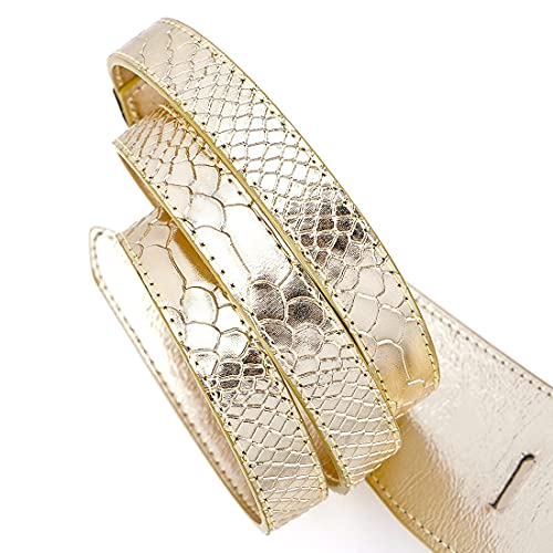 Glamorstar Women Leather Belts Vintage Irregular Waist Belt For Dresses Tie Knot Waistband Belt Snake Print 105Cm/41.3In #TOP3