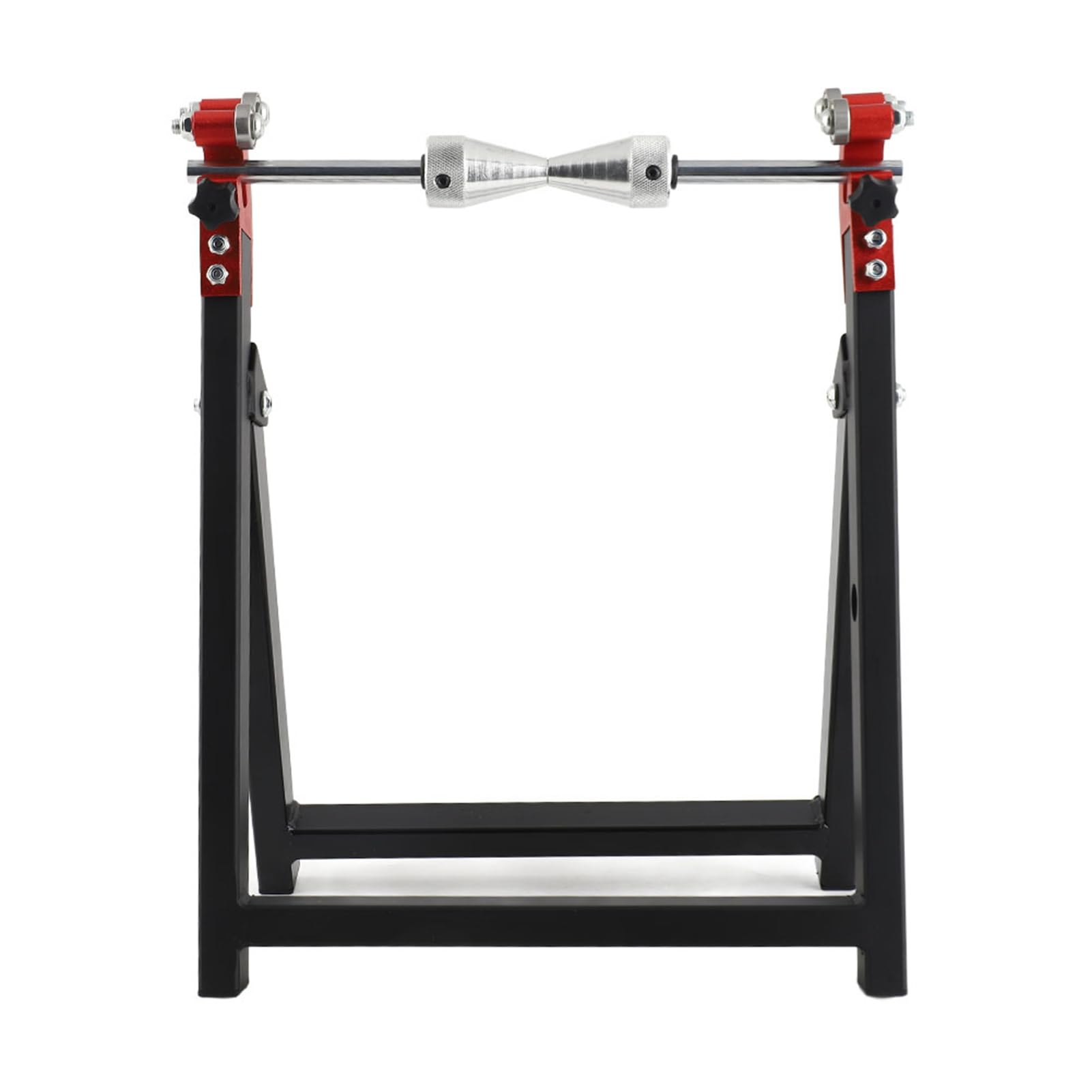 Soporte de Equilibrio Plegable para Balanceador de Ruedas de Motocicleta de 5 "x 23" para Nivelado Estático de Neumáticos, Material de Acero Duradero, Negro, con Accesorios de Instalación,