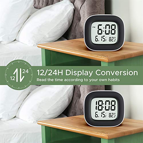 image for Mpow Travel Alarm Clock, Digital Clock with Snooze, Backlit, Temperatu