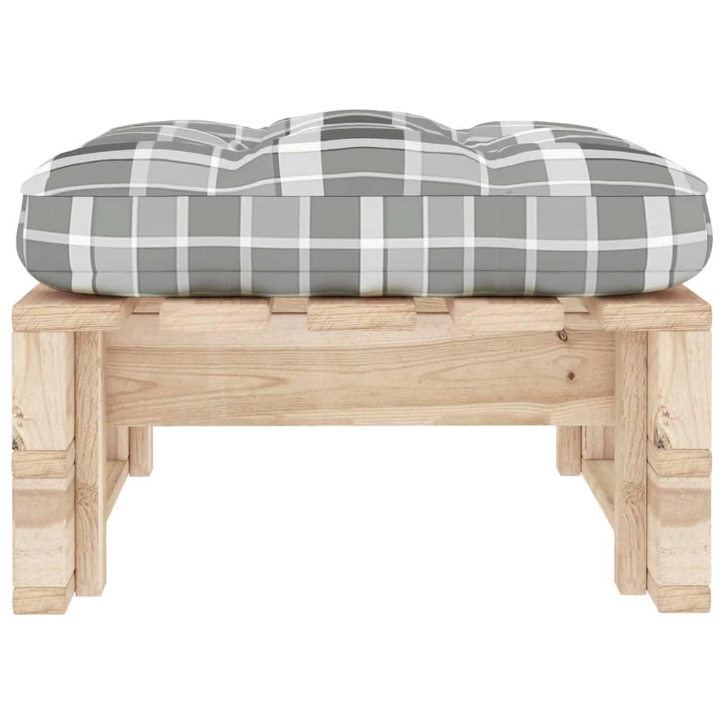 Garten-Palettenhocker aus imprägniertem Kiefernholz, wetterfestes Lounge-Sitzmöbel für Terrasse, Balkon, Wintergarten, vielseitiges Sitzelement mit Polster und Kissen