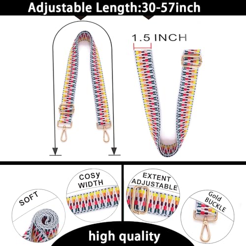 Image of Purse Straps Replacement Wide Crossbody Shoulder Strap for Bags Purse Extender Accessories Guitar Straps, Gold Buckle-27, 1.5inch, Modern