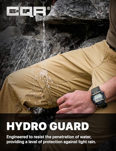 Image of CQR Men's Convertible Cargo Tactical Pants, Water Resistant Outdoor Hiking Pants, Zip Off Lightweight Stretch Work Pants