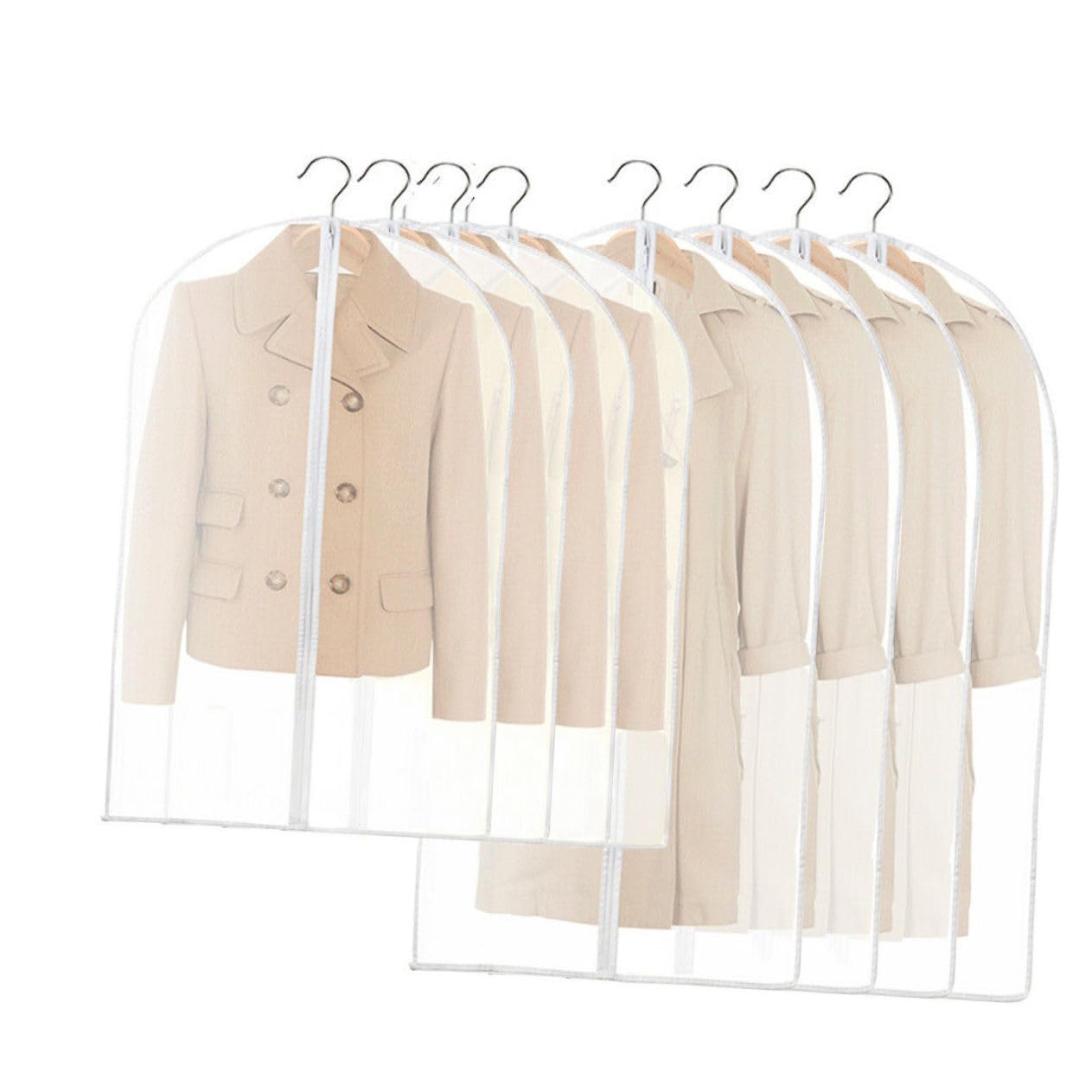 Thick Washable Clothes Cover Bag Zippered Garment Protector Waterproof Dustproof Storage for Suits Dresses and Coats for Closet