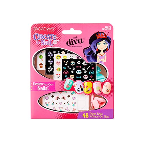 KISS Broadway Little Diva Nail Art Kit, Safe On Natural Nails, Mom Approved, Over 250 Nail Stickers, 48 Ready-To-Wear…