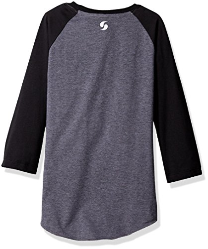 Soffe Girls' Heathered Baseball Tee2