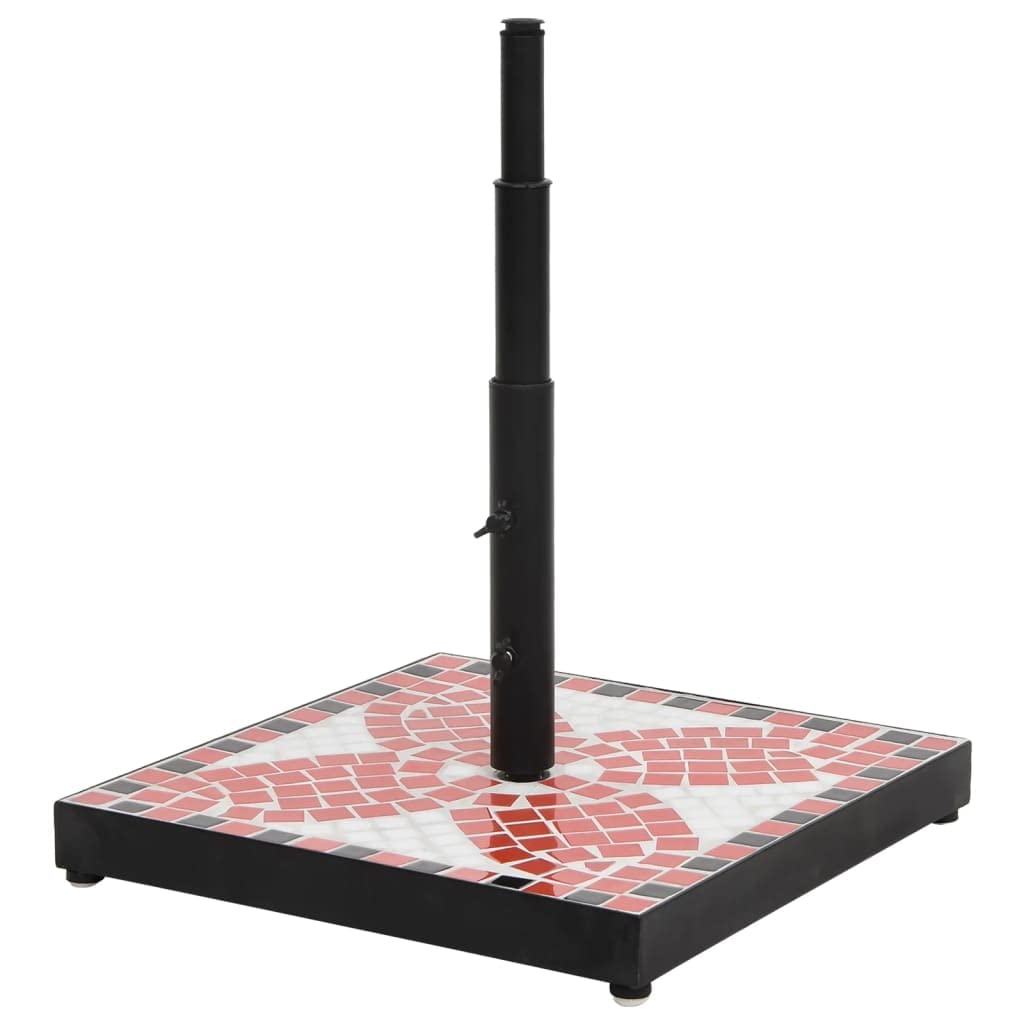 vidaXL Base per Ombrellone Terracotta e Bianco Quadrata 12 kg