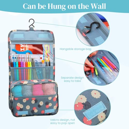 Image of MGNLR 130 Pc Crochet Kit for Beginners Adults with Yarn Set, DIY Tools, Hook & Needle Set, Flower Making, Embroidery & Craft Kit with Tool Bag Home Essential Accessories