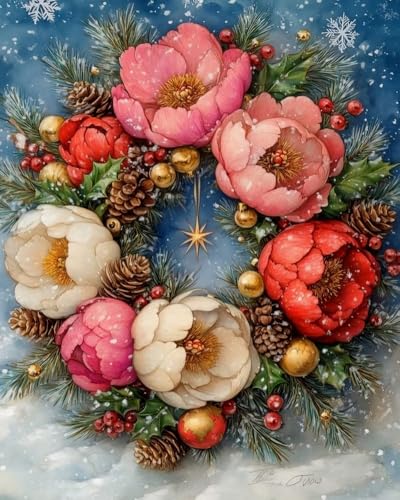 Diamond painting 5D couronne de fleurs strass brillants haute definition COKYIS