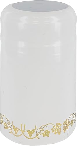 Miniatura 2 de Cápsulas termorretráctiles de PVC para botellas de vino - 100 unidades (blanco con oro)