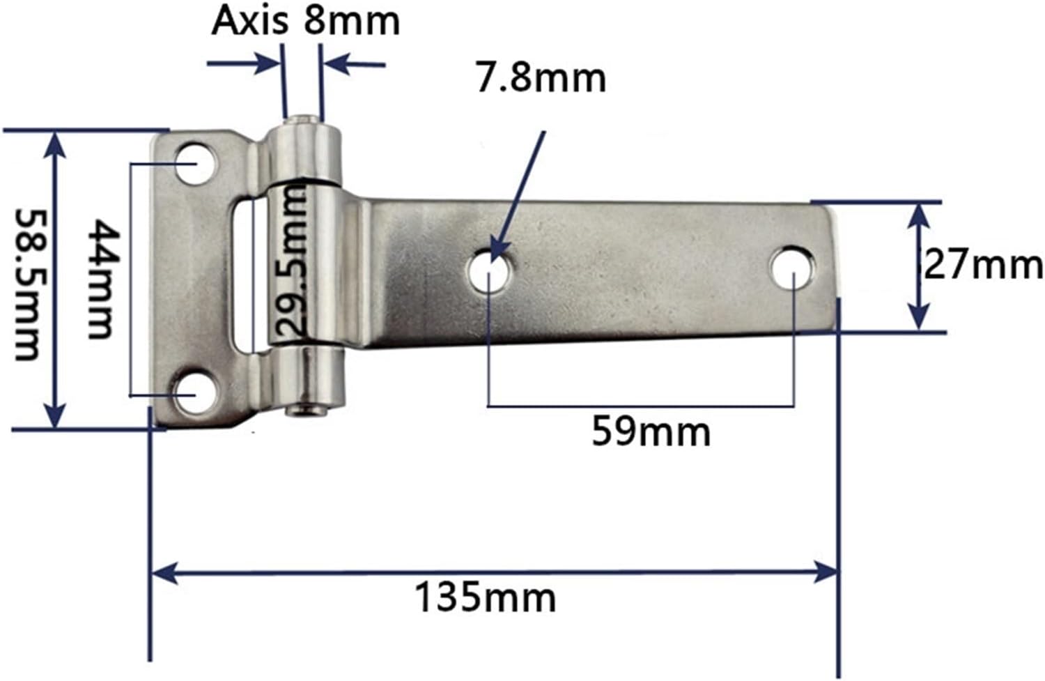2pcs High Polished Solid Forged Stainless Steel T Type Container Hinges ，for Wooden Cases Door Marine Boat Accessories Hinges