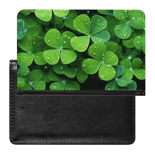 Portefeuille de voyage imperméable avec porte-passeport trèfle vert et fentes cartes