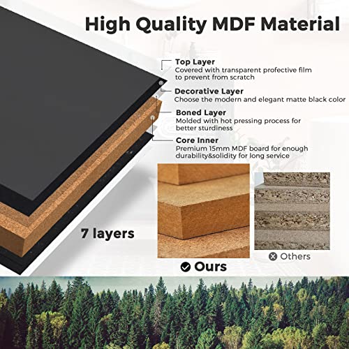 Rehoopex Free Standing Cabinet, Accent Cabinet With Door, Modern Black Sideboard, Wooden Black Side Storage Cabinets For Bedroom, Kitchen,Home Office #TOP2