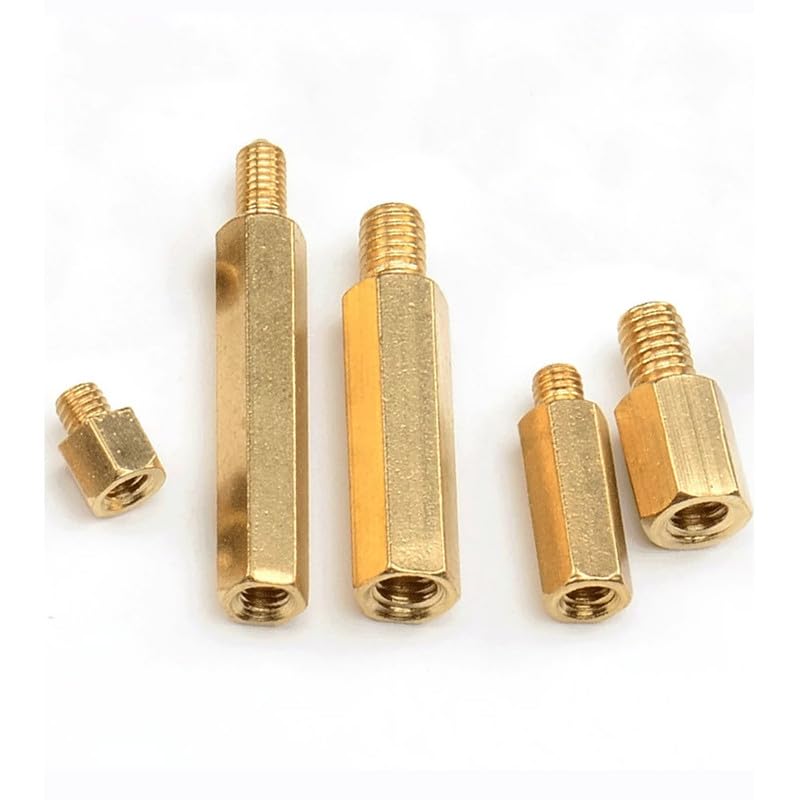 40 Pieces M6 Brass Standoff Screws Single end Female Threaded Studs Hex Spacer Standoffs PCB Motherboard Hexagonal Pillar Assortment Kit