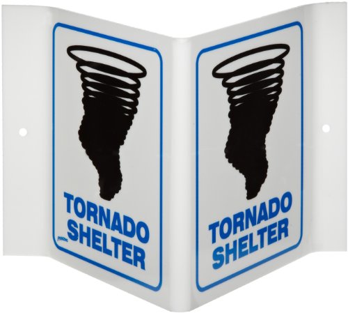 Panneau Tornado Shelter en V pour sécuriser les couloirs et indiquer le refuge anti-tornade