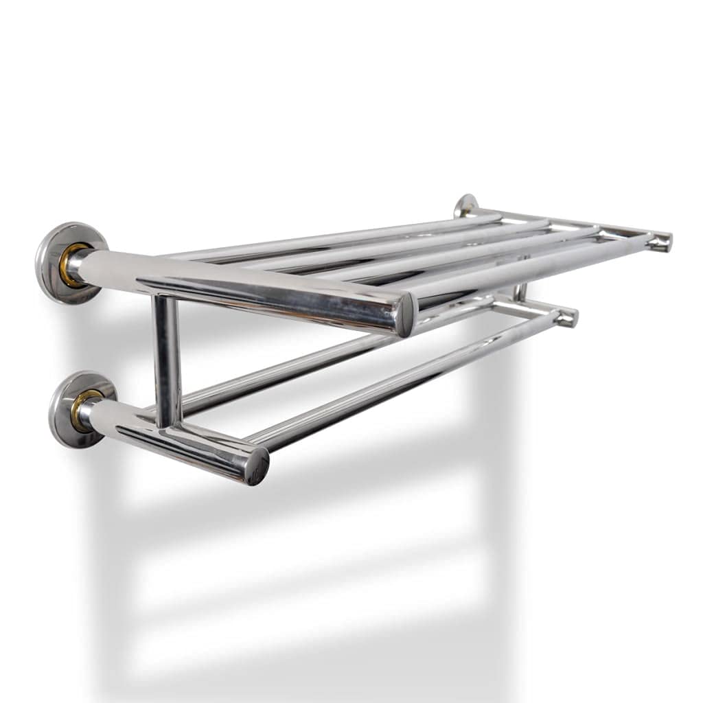 Générique Porte Serviettes Double - Barre Fixe 6 Tubes,Maison & Jardin,Accessoires de Salle de Bain,Porte-Serviettes,Argent,1.9 KG,140334