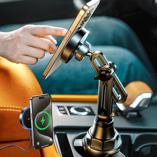 LISEN for Magsafe Car Mount Charger Cup, 15W Wireless Car Charger
