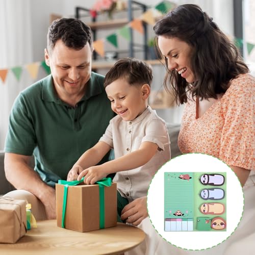 240 Stück Haftnotizen Sticky Notes Schreibbar Faultier Selbstklebende Notizzettel Haftnotizen Blöcke Haftnotizen Kinder Klebezettel Kleine Geschenke für Schulklasse, Büro für Faultier Liebhaber,Büro
