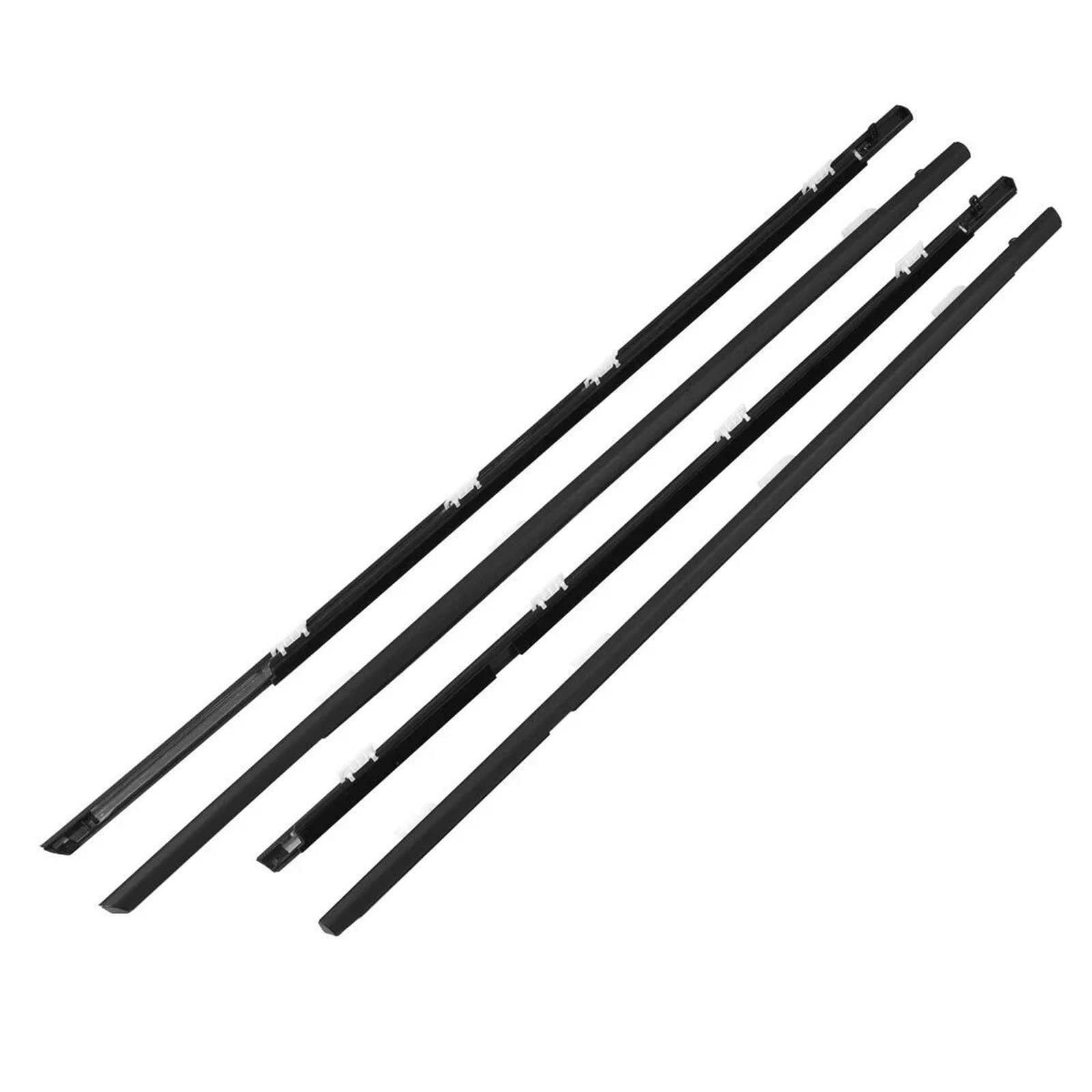 Trfbd One Color 4Pcs Car Window Weatherstrip Black For Civic 01-05 4Doors Moulding Trim 72410-S5a-003 Rubber