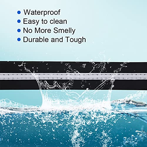 Image of Nimble Reflective Waterproof Dog Collar Adjustable Odor Resistant Easy Clean Pet Collar for Small Medium Large Dogs Night Walking Outdoor Rainy Use (Large (15.35 inch-24.8 inchinches), Black)