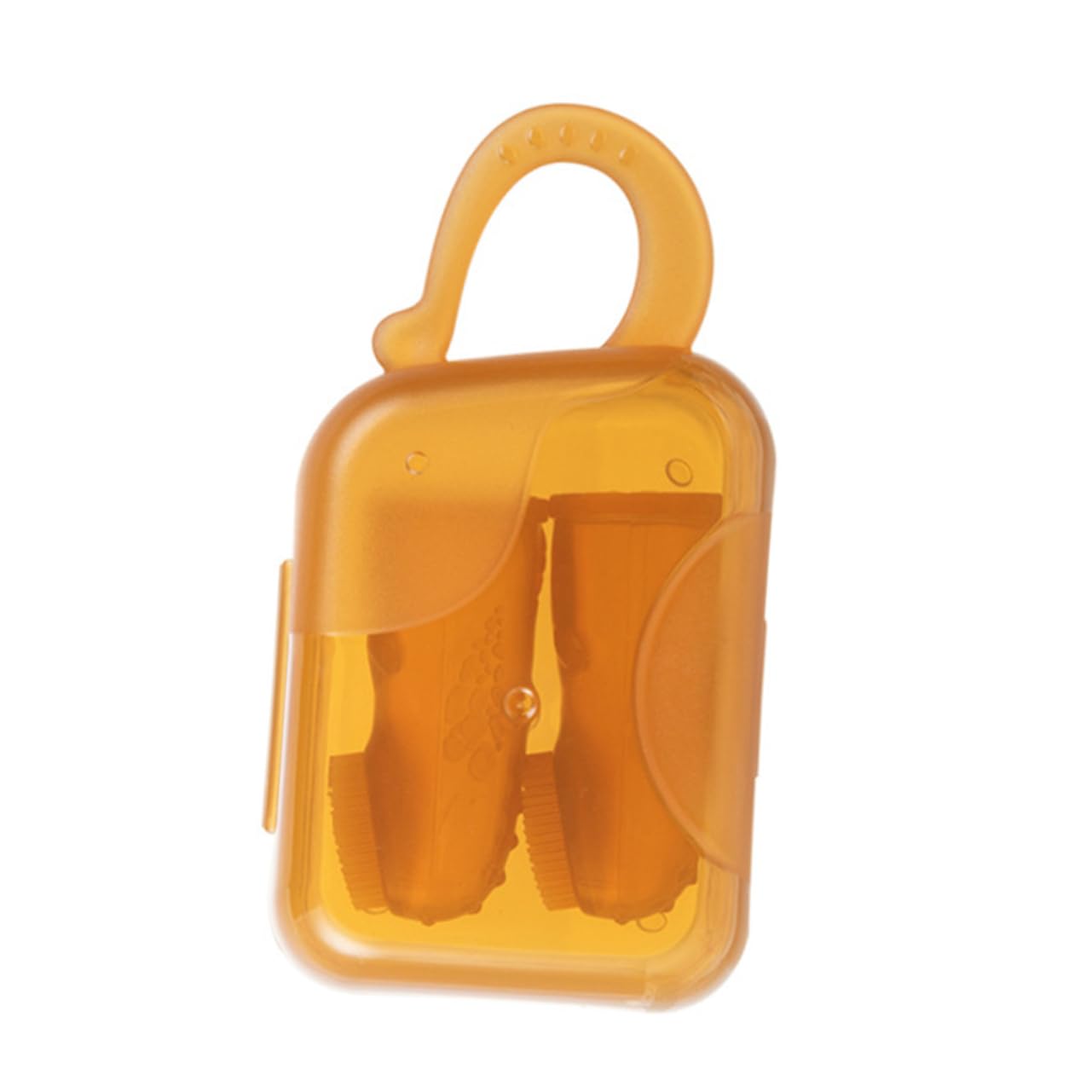 WOFASHPURET Brush Set for Toddlers Cartoon Finger Toothbrush Kids Oral Care Brush Easy-to-Grip Reusable Storage Box