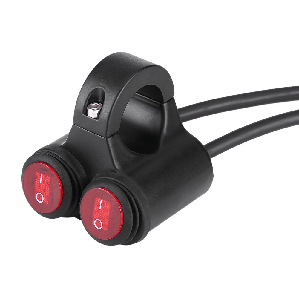 Qiilu Motorrad Hupenschalter 22mm - Universal Lenkerschalter Für Scheinwerfer Hupe