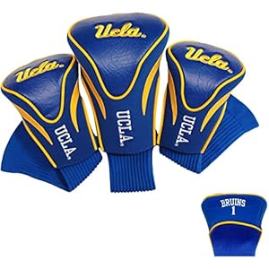 Team Golf NCAA UCLA Bruins Contour Golf Club Headcovers (3 Count) Numbered 1, 3, & X, Fits Oversized Drivers, Utility, Rescue & Fairway Clubs, Velour lined for Extra Club Protection
