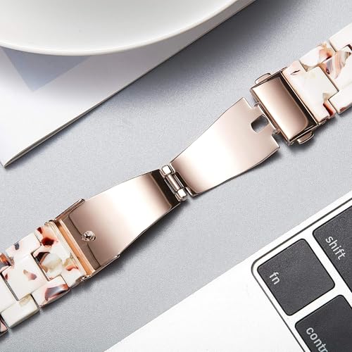 BINLUN Resin Watch Straps 12 14 16 18 20 22 mm for Women Replacement Watch Band 14 Colors Quick Release Wrist Strap Smart Watch Bracelets, Naugat White,18mm - Image 3