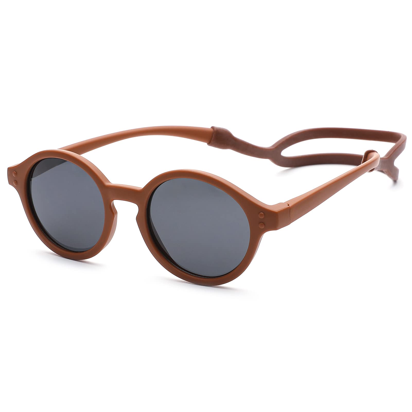 GLARDEFE Polarized Baby Sunglasses with Strap - Unbreakable Infant Sunglasses for Newborn Toddler Boys Girls Age 0-24 Months