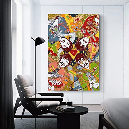 Poster décoratif The Beatles – Impression sur toile – Décoration murale moderne pour chambre à coucher – 30 x 45 cm - Les Beatles, Paul McCartney, John Lennon, RIngo Starr, George Harrison Poster décoratif The Beatles - Impression sur toile - Décoration murale moderne pour chambre à coucher - 30 x 45 cm – Image 4