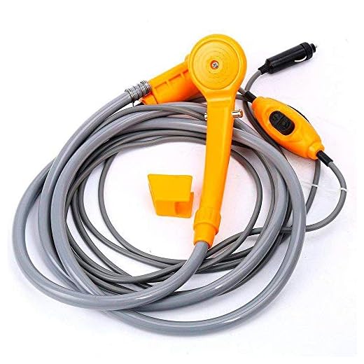 Globalmix Chuveiro Ducha Portátil Camping Elétrica 12V acendedor carro GHS12V, Laranja