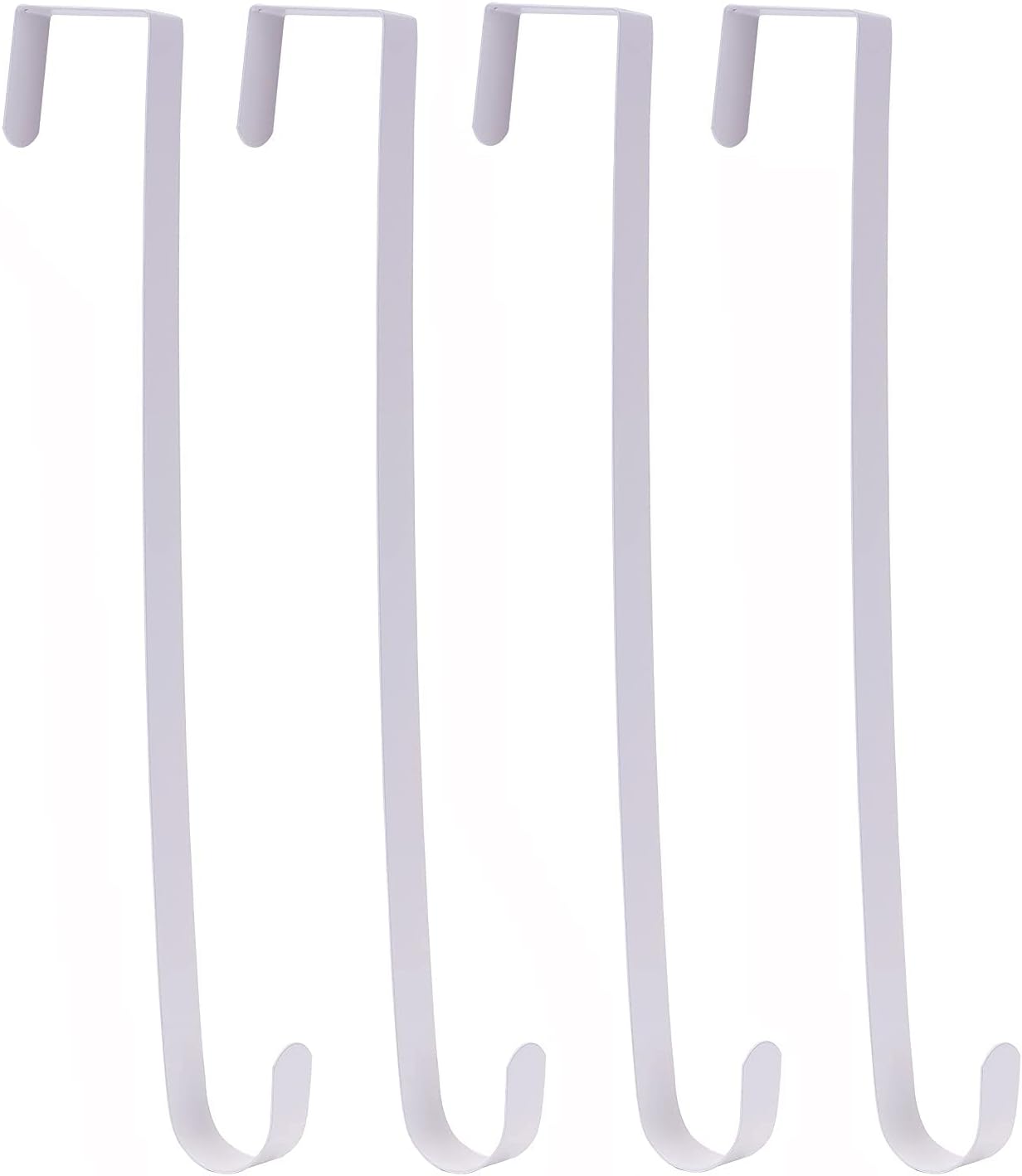 Sattiyrch 15" Wreath Hanger for Front Door,Sturdy Steel Wreath Door Hanger,Over The Door Hanger Hook (White,4)