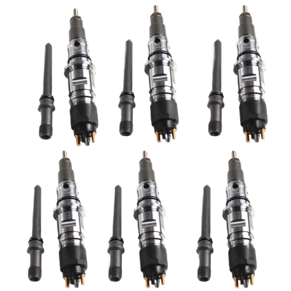 Hsugftmz One Color Set Of 6 0445120050 Diesel Fuel Injectors Nozzle W/Tube Cars Accessories For 2500&3500 6.7L 2007-2012