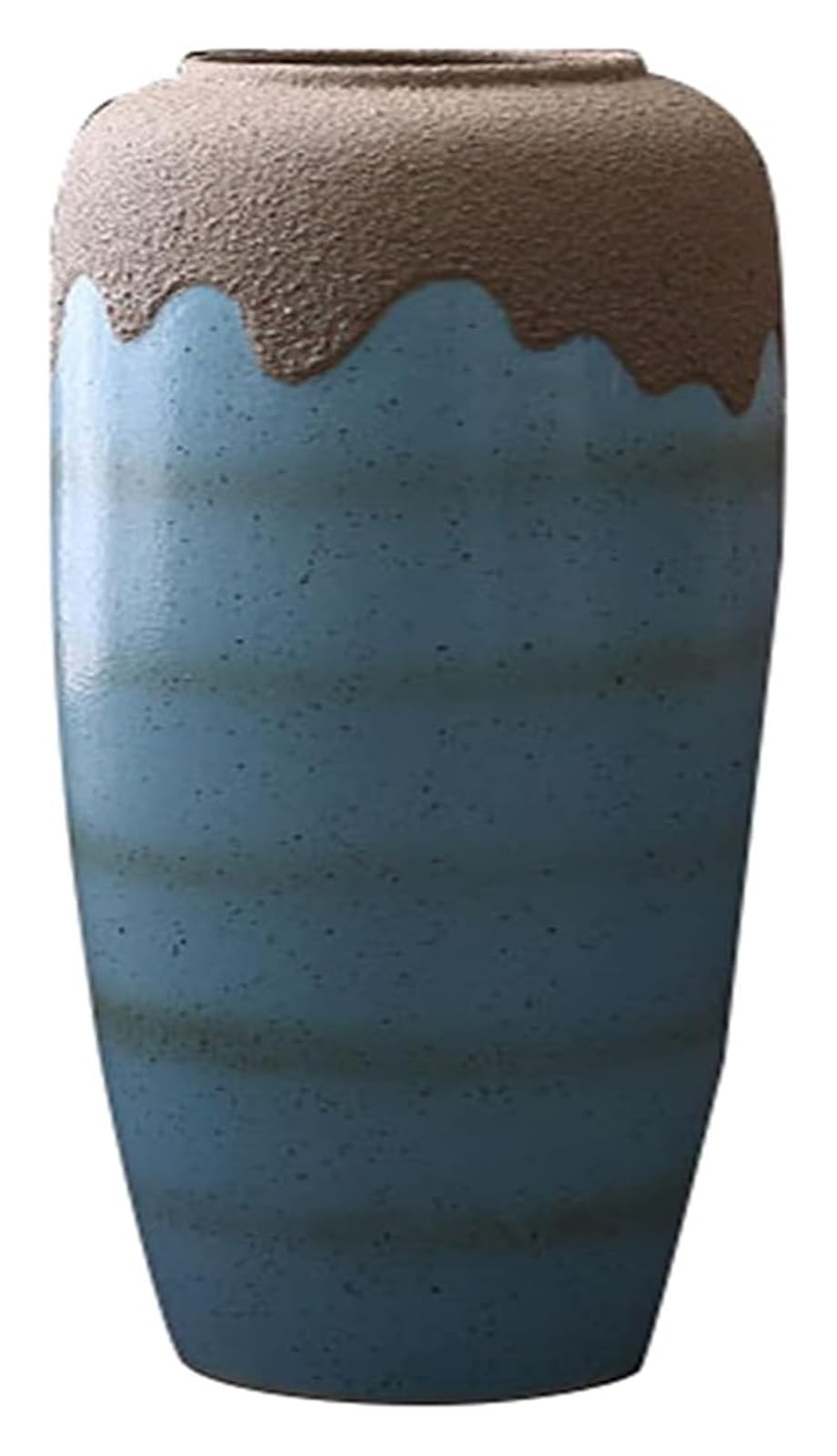 asdchZen Vase Floor Vase, Large Size Ceramic Vase Living Room Flower Arrangement Ornament, Distressed Pottery Jar For Entryway Decor,One Color-25 * 60 cm