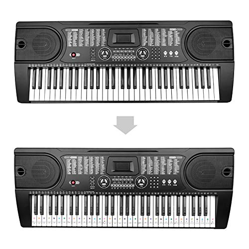 Piano Stickers For Keys, Eison Colorful Piano Keyboard Stickers For 88/61/54/49/37 Full Set Stickers Kids Learning Piano, Removable, Leaves No Residue, Multi-Color,Great Children's Gift #TOP4
