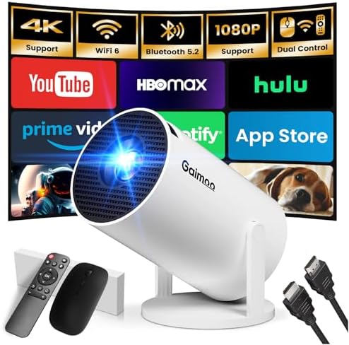 [2026 Integrated Model & App] Portable Projector Support 4K 1080P...