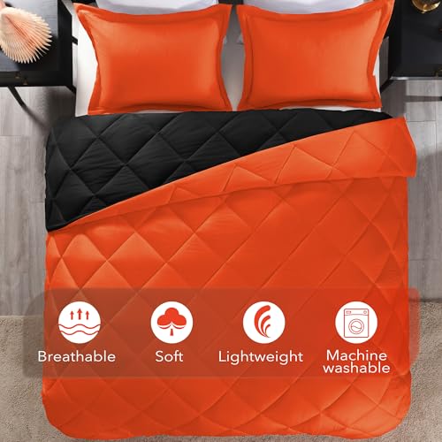 Image of downluxe Queen Comforter Set - Flame and Black Queen Comforter, Soft Bedding Sets for All Seasons -2 Pieces - 1 Comforter (88 inchx92 inch) and 1 Pillow Sham(20 inchx26 inch)
