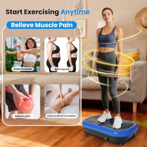 Image of AXV Vibration Plate Fitness Platform Exercise Machine Vibrating Shaking Full Body Shaker Workout Vibrate Stand Shake Board Sport for Weight Loss Fat Burner for Gym Home Office