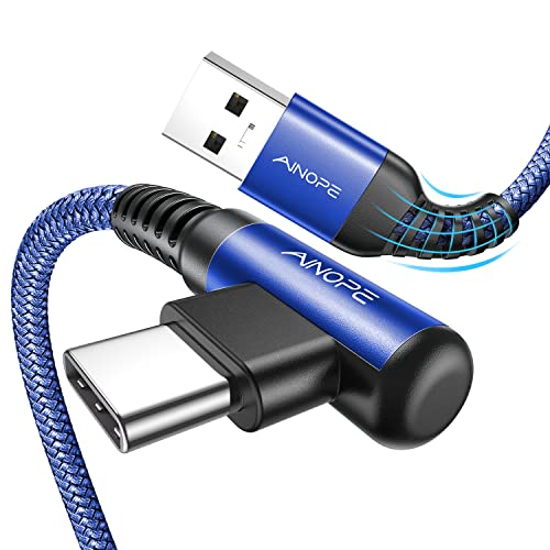 Image of 1.6FT USB to USB C Cable, 3.1A C Charger Cable Fast Charging Right Angle, Type C Cable Samsung Resistant Nylon Braided Compatible with Galaxy S22 S21 S10, Note 10 9 A51 LG G8 G7 Charging Cord