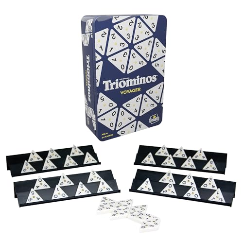 Bizak, Triominos Caja Metalica, Edición de Viajes, Juego de Mesa de Dómino para Niños +6 Años, Juguete Estratégico de 2 a 4 Jugadores, Compacto y Portátil, Estimula el Razonamiento Lógico (64550632)