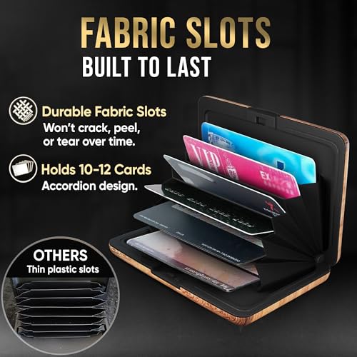 Image of TopMost Aluminum Wallet, Card Case Wallet, Metal RFID Credit Card Holder for Men & Women, 6 Cotton Slots for 10-12 Cards And Bills, Rfd Protective