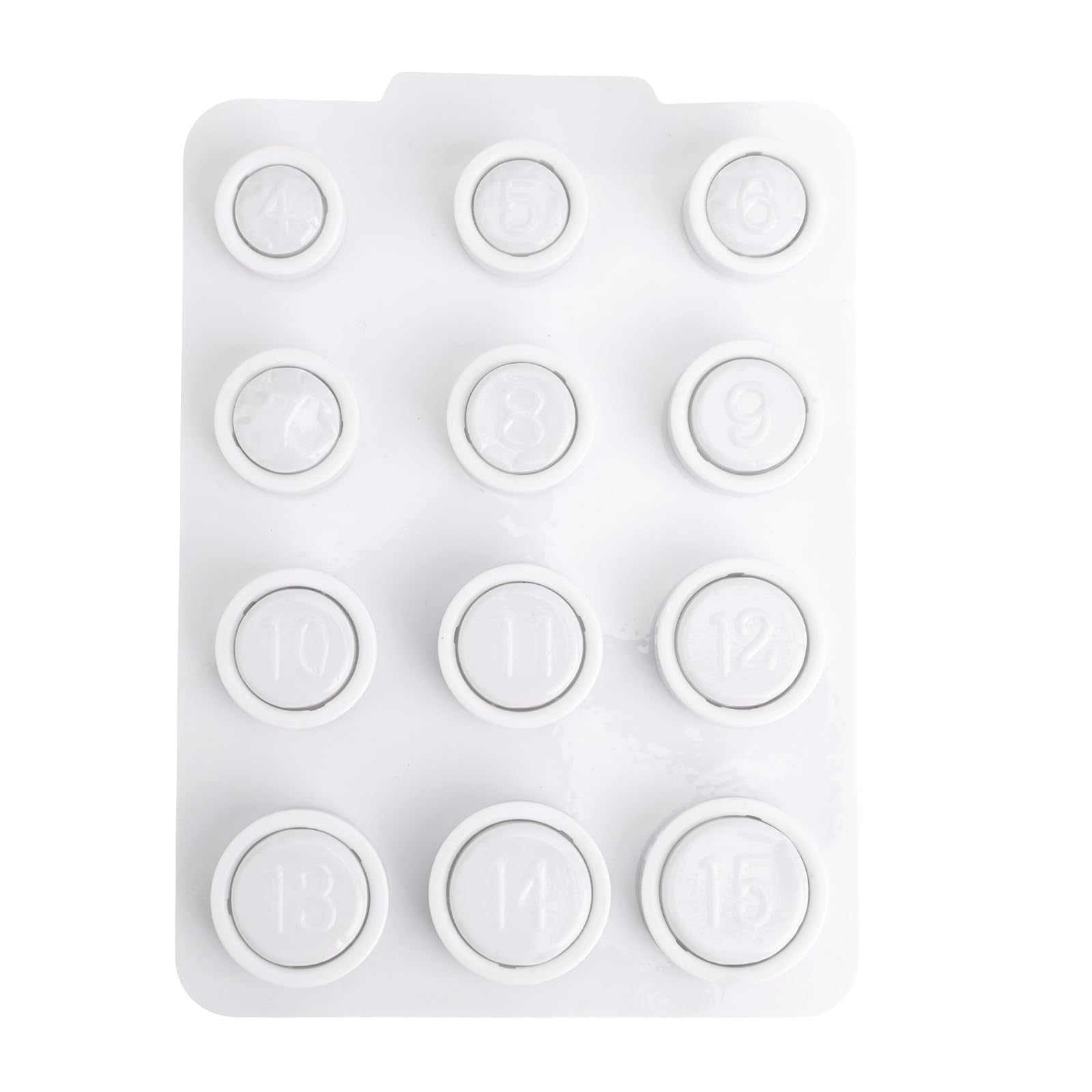 Kit Misurazione Dimensioni Dita in Plastica Bianca 4 Pezzi