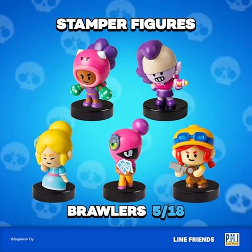 Brawl Stars Collectible Stampers | 5 Brawl Stars Toys Out Of 24 Collectibles In 1 Pack | 1 Rare Mystery Figure | Officially Licensed - Figurines, Party Supplies, Gift For Video Gamer #TOP3