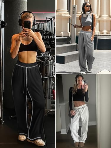 ATHMILE Women Sweatpants Soft Jogging Straight Pajama Sweats Wide Leg Sweatpants Women Lounge Pants Joggers 20254