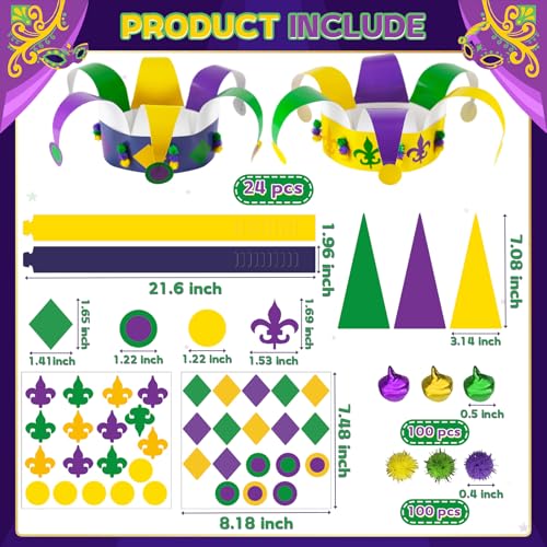 24pcs Carnival Masquerade Crown Craft Kits Carnival Paper DIY Hat Make Your Own Comedy Tragedy Face Crown Party Accessory for Masquerade Parties, Classroom Activities Crafts DIY Art Party supplies by SYUCVQI - Image 2