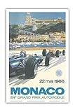 24. Grand Prix von Monaco - 22. Mai 1966 - Monaco Rennstrecke, Monte Carlo - Formel-1 - Sir Jackie Stewart - Altes Vintage Retro Werbe Plakat von Michael Turner 1966 - Kunstdruck - 31cm x 46cm